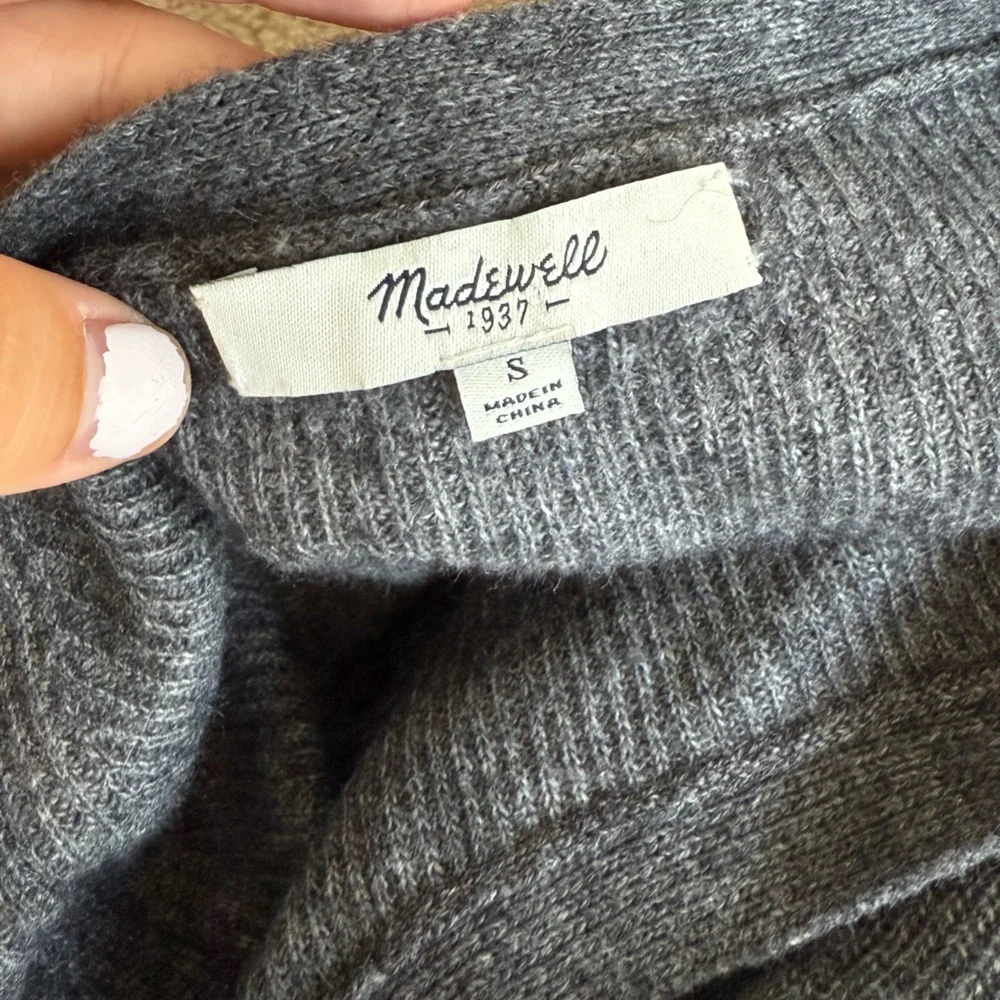 Madewell Side-Slit Sweater-Dress dark grey size small‎ - Picture 4 of 5